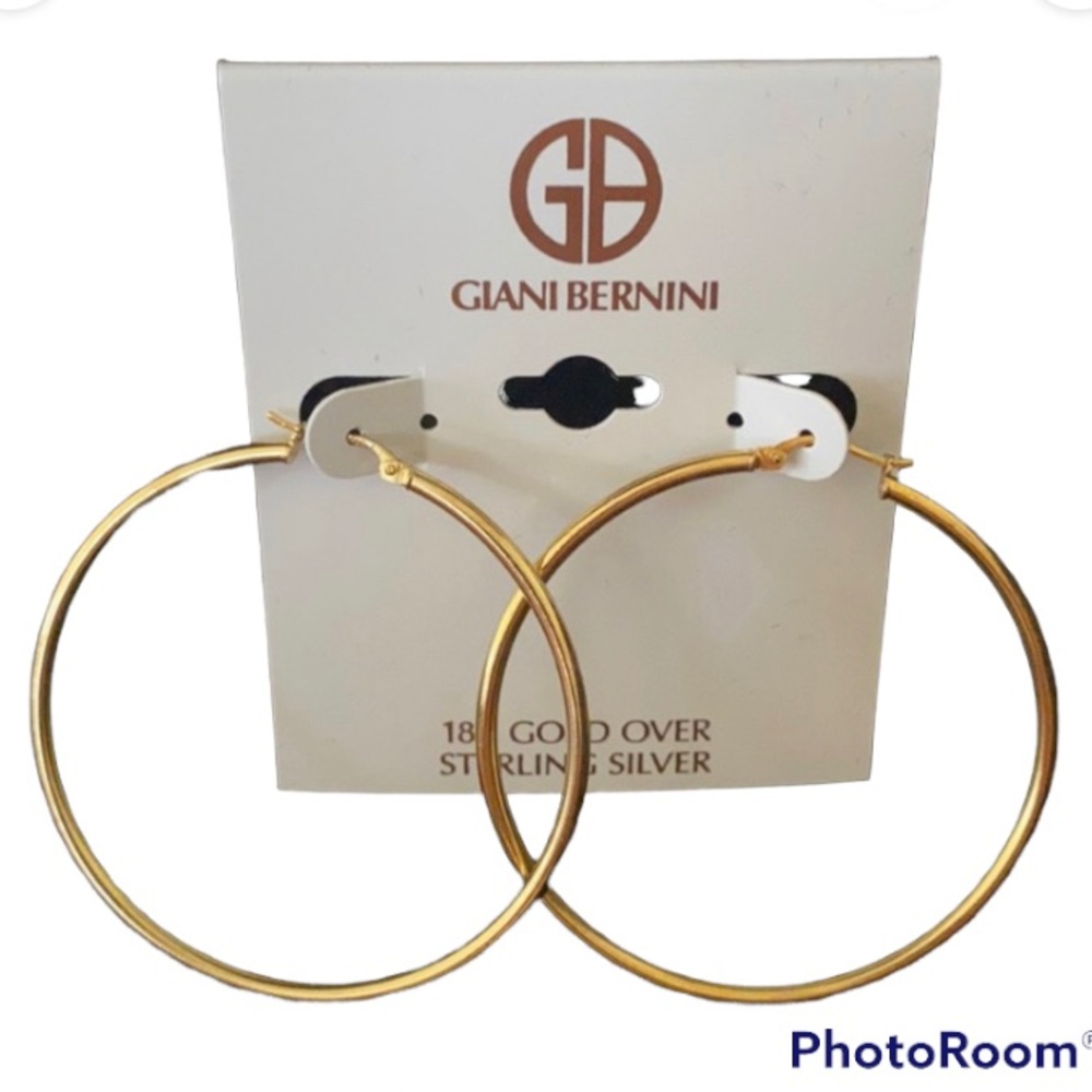 Gold hoops.  18k gold over sterling silver